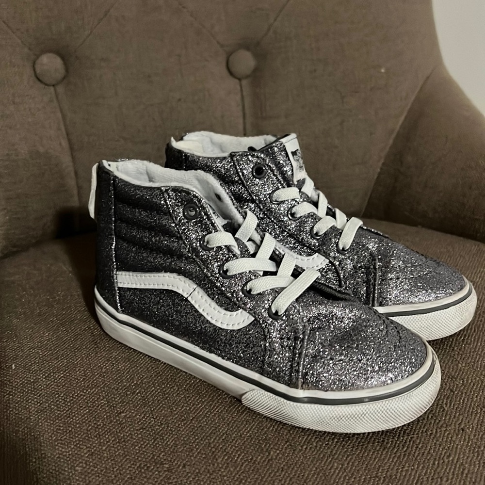 Vans sparkly girls tennis shoes size 9.5